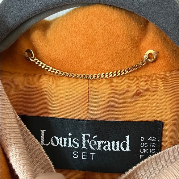 Louis Feraud Saffron Wool Blend Double Breasted Blazer with Gold Crest & Buttons - Picture 2 of 5